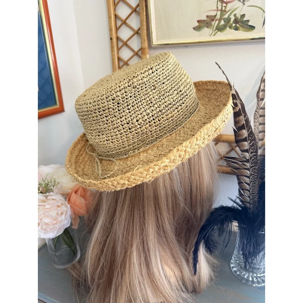 Orvis Straw Hat Womens Fedora Bucket Brim Fishing Beach Hiking Sun Protection 7